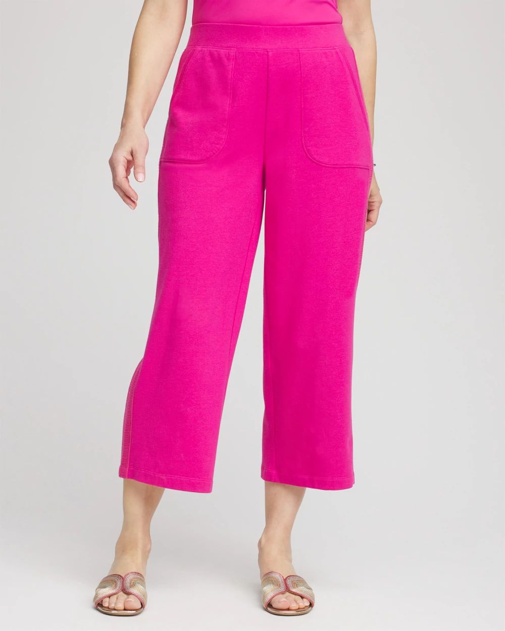 Zenergy® French Terry Gauze-Inset Cropped Pants | Chico's